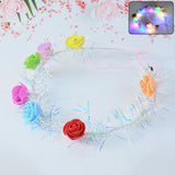 8971 LED Flower Crown Headband – Multicolor Light-Up (1 Pc), Hair accessories