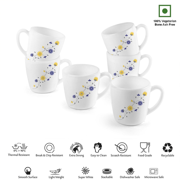 AM0893 CELLO Ricca Mug 6 Pcs Set 100ml (Multi Design)