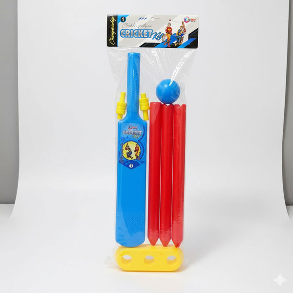 AM6512 Junior Plastic Cricket Kit - No.1 (Includes Bat, Ball, Wickets & Base) - Age 3+
