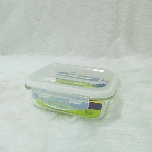 AM6199 Borosil Klip N Store Rectangular Glass Container - 370 ml with Air Tight Lid