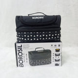 AM6191 Borosil Kube Black Universal Glass Lunchbox, 320ml x 2 + 240ml x 2