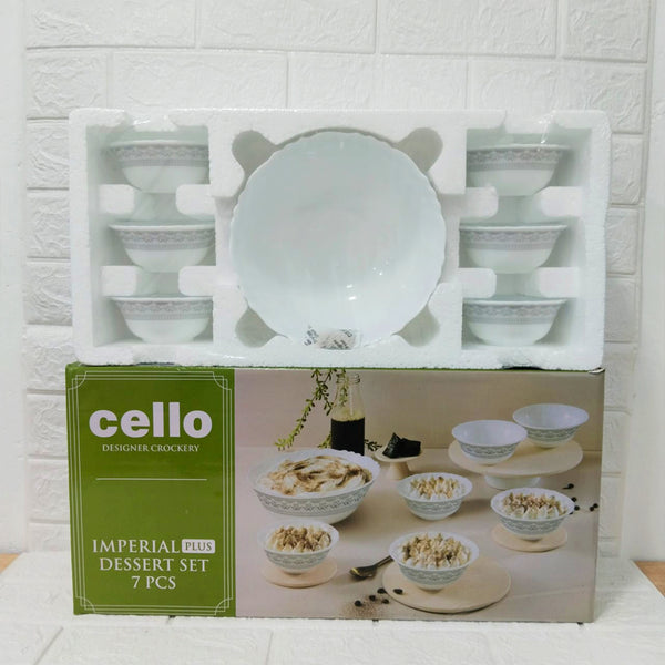 Di0229 Cello Crockery Imperial Plus Dessert Set – 7 Pcs (Oxford Design)