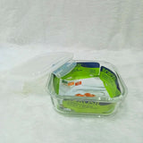 AM6195 Borosil Klip N Store Square Glass Container - 1 Ltr with Air Tight Lid