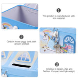 AM5906 Unicorn Hut Shape Piggy Bank for Kids (Multicolor) - Lock and Two Keys