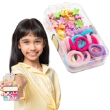 AM6379 Small Colorful Kids Hair Accessories Set - Hair Ties & Clips in a Box