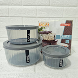 Di0052 Joyful Flute 3-Piece Airtight Container Set – 300 ml, 600 ml & 1200 ml