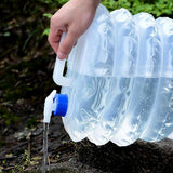 17547 Outdoor Camping Collapsible Portable Water Container With Carry Handle Tap Valve Large Food Grade