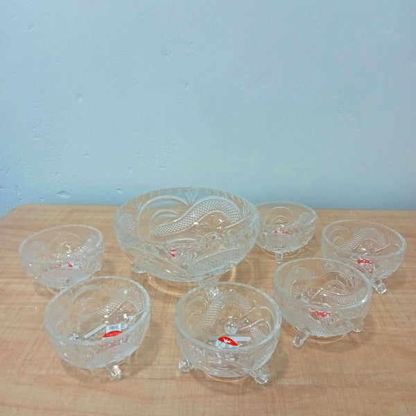 AM5987 Elegant Ice Cream Bowl Set - 6 Small Bowls with 1 Large Serving Bowl (SPS023/L7 & SPS024/L7 & SPS025/L7)