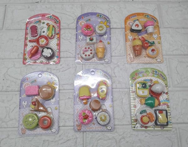 AM3710 3D Cute Food Shape Rubber Pencil Erasers for Kid