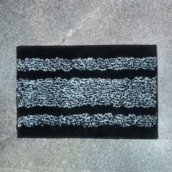 AM5850 Lining Print Microfiber Door & Bath Mat (RG, 16x24 Inch) Multicolour