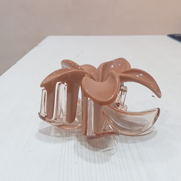 AM5620 Transparent Flower Hair Clips (Multicolour) -for Fine Curly Hair, Non-Slip, Strong Grip