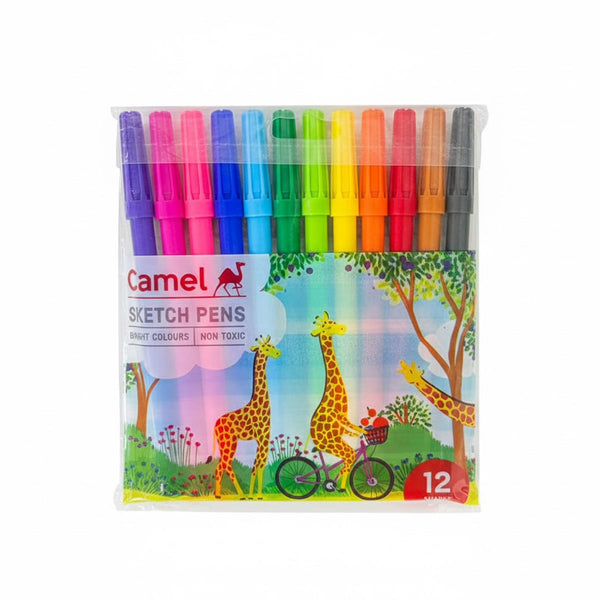 AM6292 Camel Bold Sketch Pens 12 Shades (Multicolor)