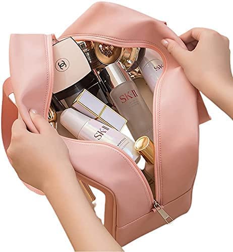 AM0054_Faux Leather Water-Resistance Toiletries Cosmetics Makeup Storage Organizer Bag
