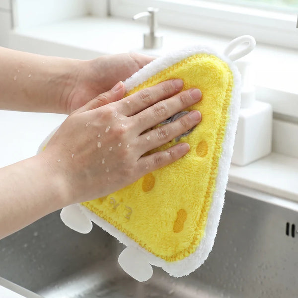 A06903 Cartoon Microfiber Hanging Hand Towel Quick Dry Kitchen Wipe Cloth (1 Pc)