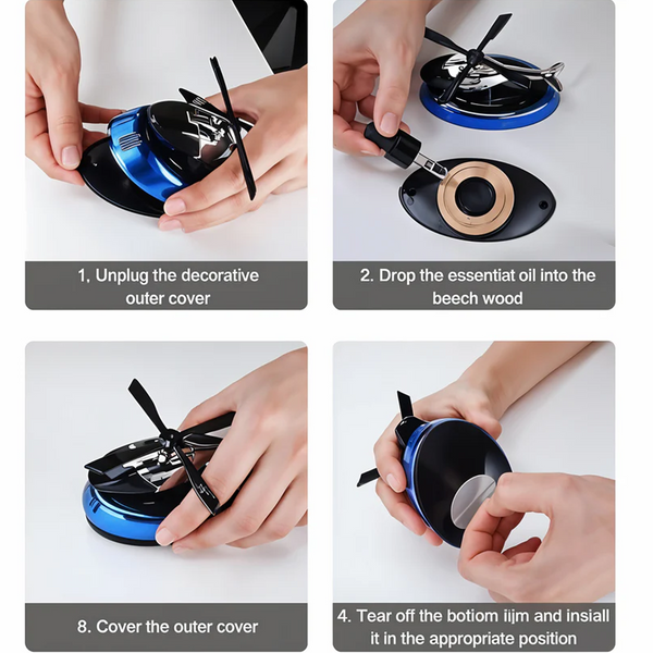 15510 Solar-Powered Rotating Helicopter Car Air Freshener