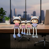 TM0023 Happy Family of Four Resin Dangling Legs Showpiece
