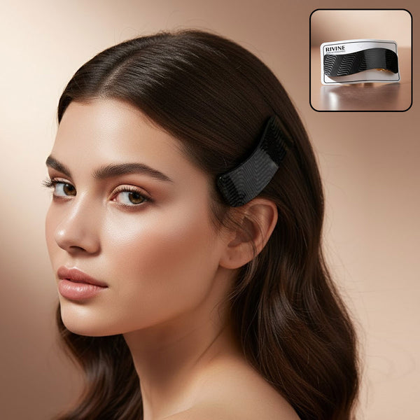 AM6387 Mix-Design Wavy Glitter Textured Hair Barrette / Banana Clip for Women and Girls