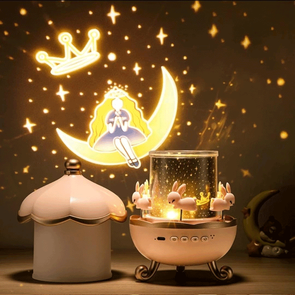 AM5918 Star Light Projector, Film, Colours Changing, Rabbits Night Light Projector for Kids