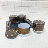 Di0161 Rishabh Selora Diamond Container Set of 4 with Tray – Stylish & Trendy Storage Jars