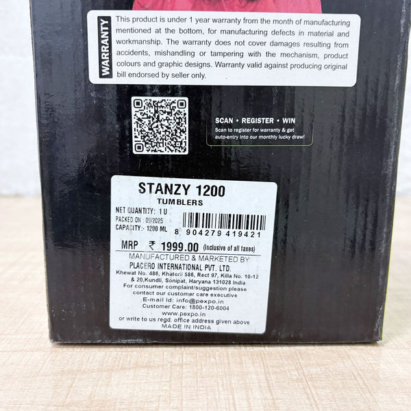 AM6486 Pexpo Stanzy Premium Stainless Steel Tumbler with Straw (1200 ml)