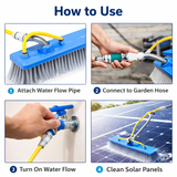AM6711 Solar Panel Cleaning Brush with Water Flow Pipe & Long Handle