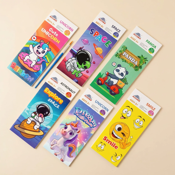 AM6725 12-Page Watercolor Painting Book + Brush