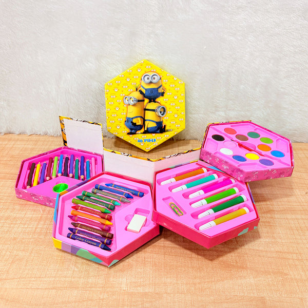 TM0043 46 Pcs Plastic Art Colour Set with Color , Crayons, Oil Pastel and Sketch Pens