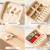 3610 Travel Jewelry Case, Mini Portable Jewelry Travel Boxes, Small Jewelry Organizer for Rings, Earrings, Pendants, Watches, Necklaces, Lipsticks Organizer Storage Holder Case Multicolor