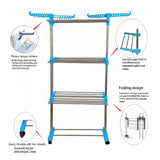 AM5609 NPDP Modular 3 Layer Clothes Stand - Case Steel Dryer Rack for Indoor, Outdoor, Balcony
