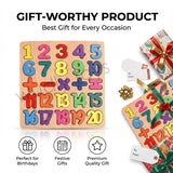 A07137 Skill Building Wooden Number and Math Educational Puzzle for Kids