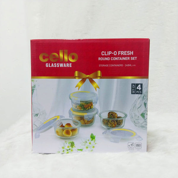 Di0366 Cello Clip-O Fresh Round Container Set of 4pc - Each 240ml