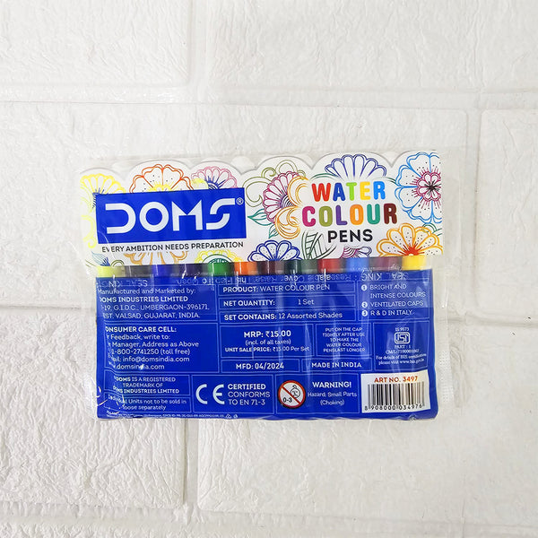 AM6086 DOMS MIni Watercolour Sketch Pens | 12 Assorted Shades