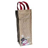 AM0033 Jute Water/Wine Bottle Carry Bag with Handles and 2 L Capacity