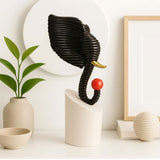 TM0012 Modern Woven Black Elephant Head Figurine