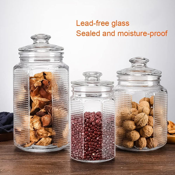 AM5676 CELLO Bloom Storage Glass Jar (800ml) for Cookie Jar, with Air Tight for Kitchen Dried Masala (Pack 1)