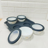 Di0233 Cello Regal Crazy Dots Dry Fruit Set - 9 Pieces (4 Bowls with Lids, 1 Tray)