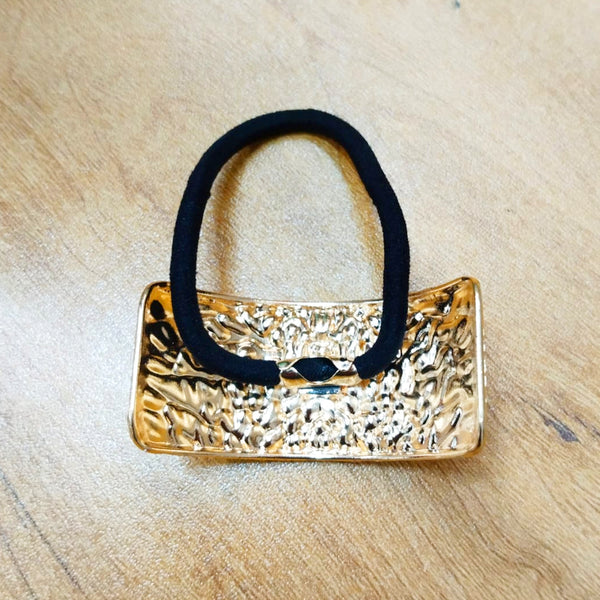 AM5875 Multidesign Women Luxe Golden Metallic Ponytail Holder Hairband - 1 Pcs