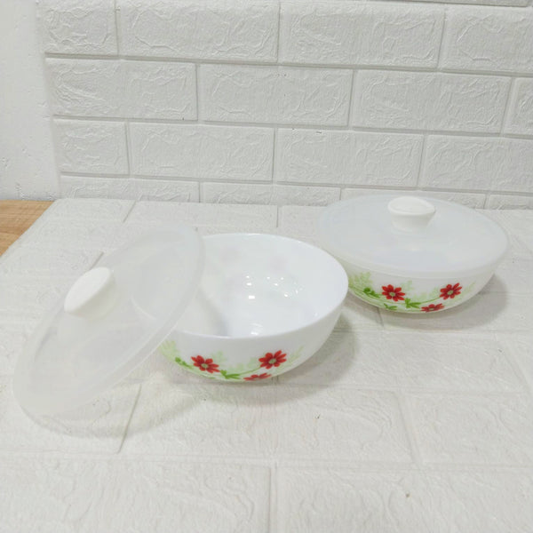 Di0205 Cello Opalware Medium Mixing Bowl with Lid Set of 2 Pcs - 1000ml Each