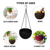 3297 Plastic Hanging Flower Pot with Chain Plant Container Set