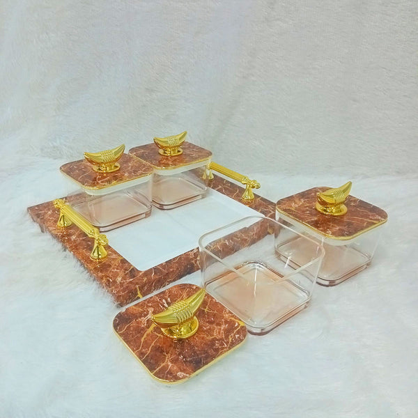AM6172 Asian Platina 4-Piece Multipurpose Dry Fruit Box