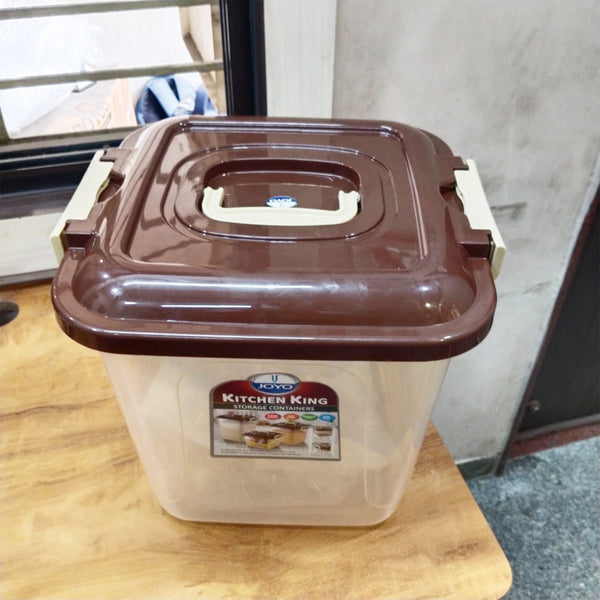 AM5713 JOYO Kitchen King Container 16.5 Ltr (Pack of 1) Medium Rectangular Plastic Container Multipurpose Stackable Storage Box with Lid & Handle