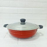 AM6141 Sunmate Deep Kadai with Steel Lid (2.5ltr)– Hammertone Series (Non-Stick Cookware)