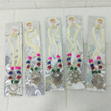 Di0305 Oxidized Silver Pendant Necklace with Pearl & Multicolor Beads