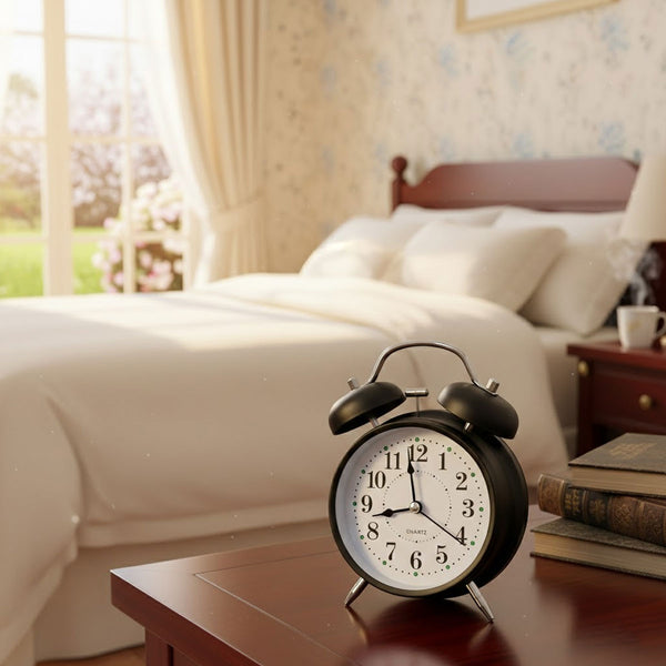 TM0021 Classic Twin Bell Analog Alarm Clock with Loud Ringing and Backlight