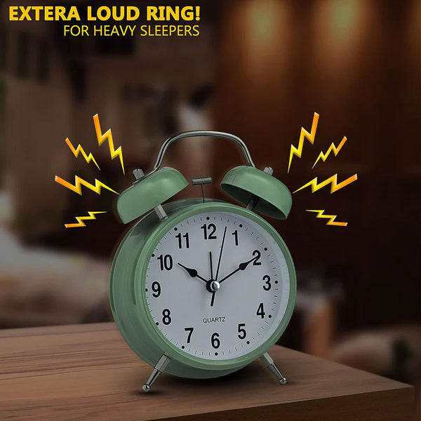 TM0044 Small Twin-Bell Analog Alarm Clock - (1 Pc)
