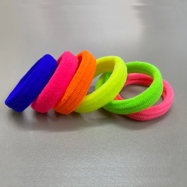 AM1402 MultiColor Elastic Nylon Hair Rubber Bands Pack of 6