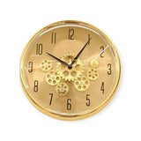 AM5947 The Moving Hour Luxury Designer Analog Gold Wall Clock with Moving Gear Mechanism