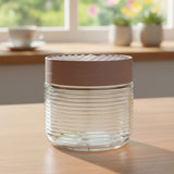 TM0074 Spectra Exclusive Ribbed Glass Storage Jar with Airtight Lid - 1pc