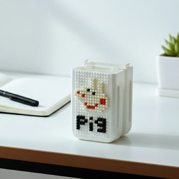 20016 Decorative Pixel Art Style Desk Pen Holder (1 Pc)