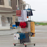 AM5610 BUYER Stainless Steel 3 Layer with 2 Hanger Foldable Cloth Stand / Drying Rack